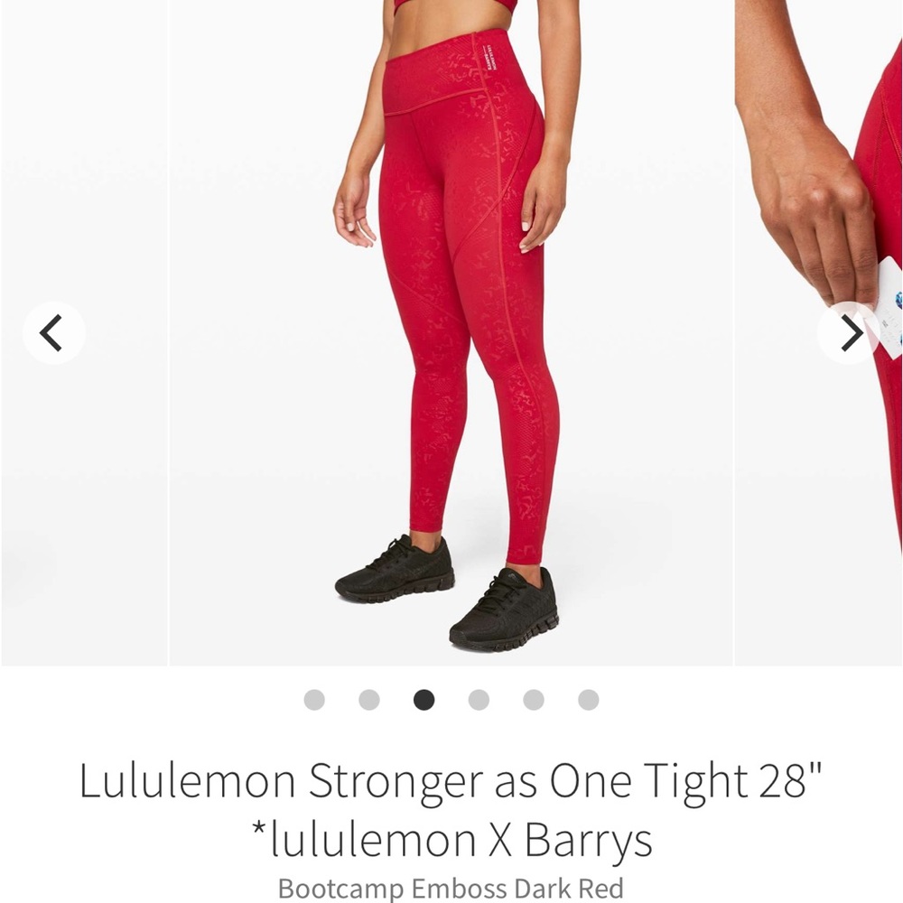 Red Lululemon x Barry’s leggings, size 6